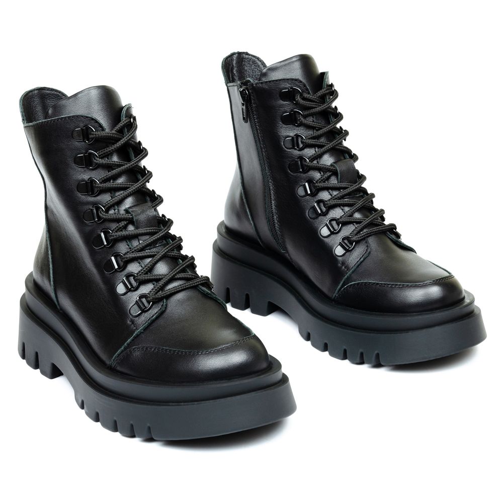 Ботинки черные кожаные на байке 5246-1, 36, 23 см