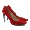 Туфлі червоні з натуральної замші на тонкому каблуку 9.5 см з м'якою устілкою