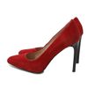 Туфли красные из натуральной замши на тонком каблуке 9.5 см с мягкой стелькой