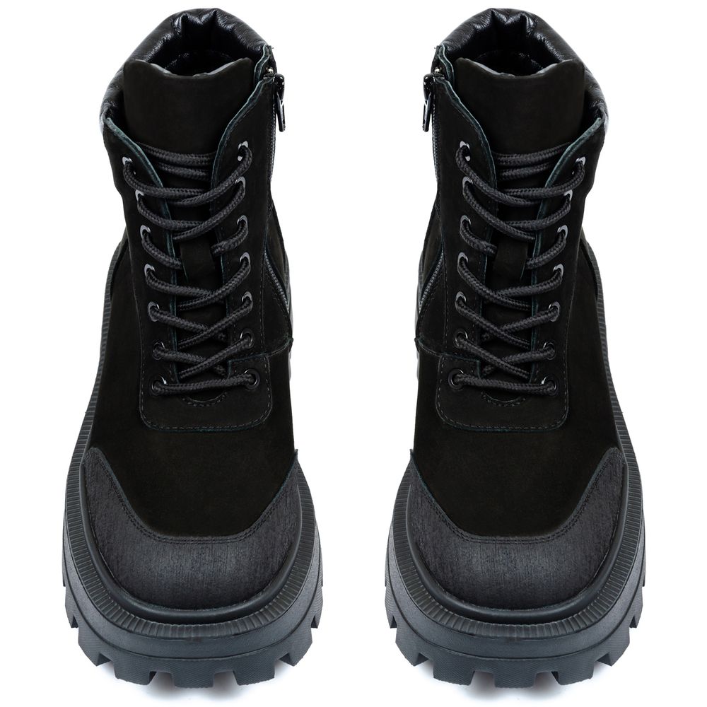 Ботинки черные нубуковые на байке 5262-1-N, 36, 23 см