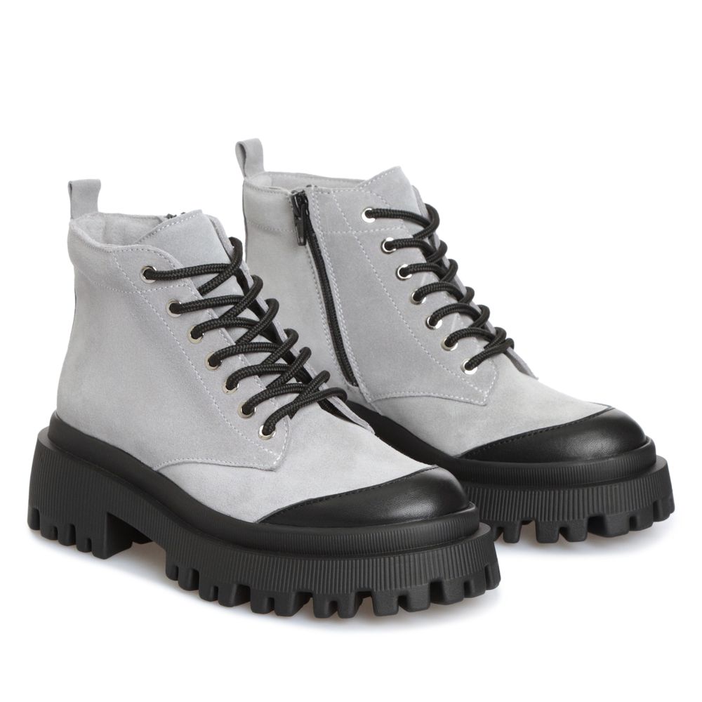 Ботинки серые замшевые на байке Riki 5287-4-Z, 36, 23.5 см