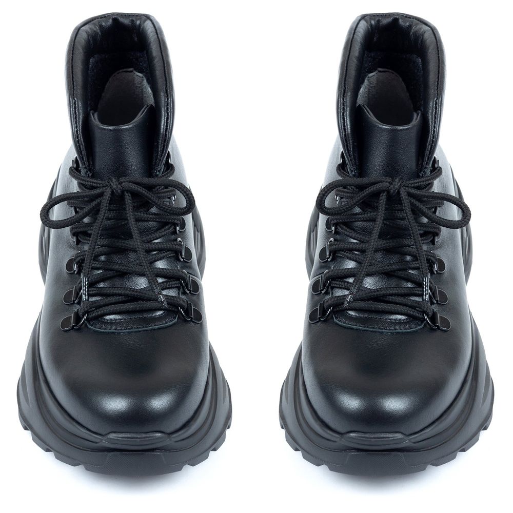 Ботинки черные из натуральной кожи на байке 5218-1, 37, 23.5 см