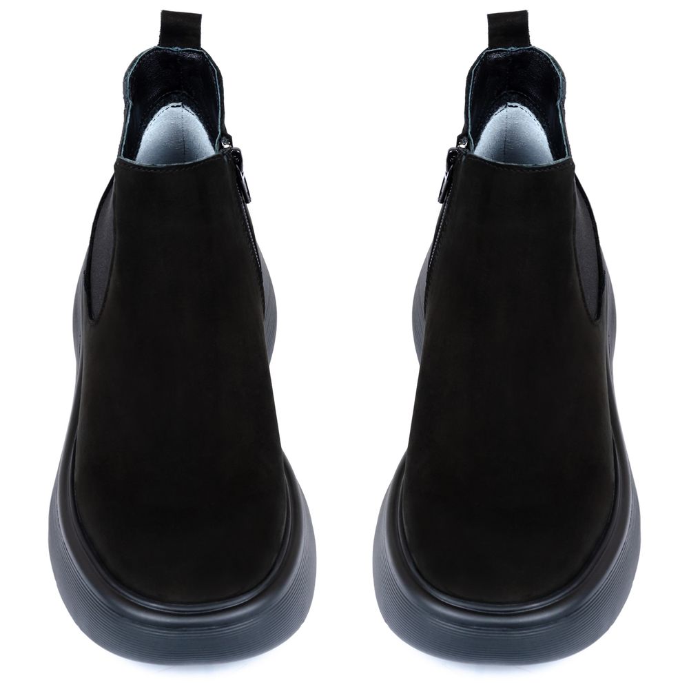 Ботинки черные нубуковые на байке 5280-1-N, 39, 25.5 см