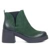 Ботинки зеленые из натуральной замши на каблуке 5 см на байке 5165-5-Z, 36, 23 см