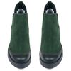 Черевики зелені з натуральної замші на каблуку 5 см на байці 5165-5-Z, Зелений, 36, 23 см