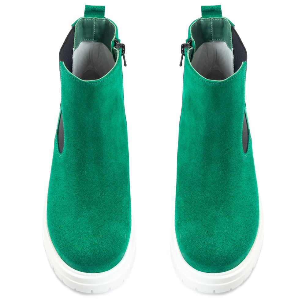 Ботинки зеленые из натуральной замши на кожаной подкладке Chelsea 4125-5-Z, 40, 26 см
