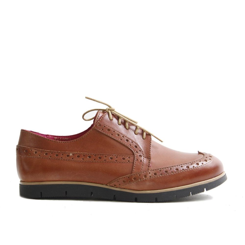 Туфли коричневые из натуральной кожи с мягкой стелькой на шнурках
