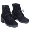 Ботинки черные из натурального нубука на устойчивом каблуке 6 см на байке 5163-1-N, 36, 23.5 см