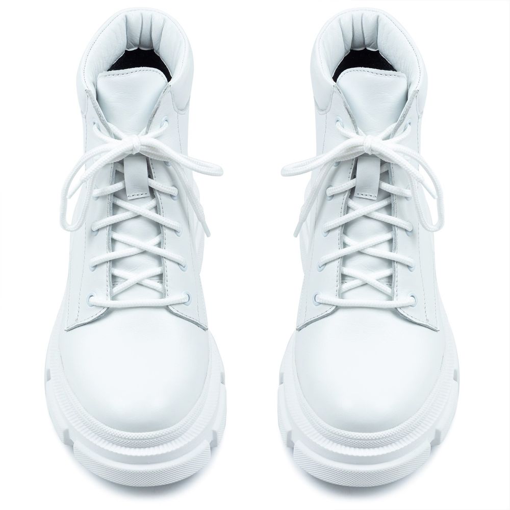 Ботинки белые из натуральной кожи на байке 5206-8, 36, 23 см