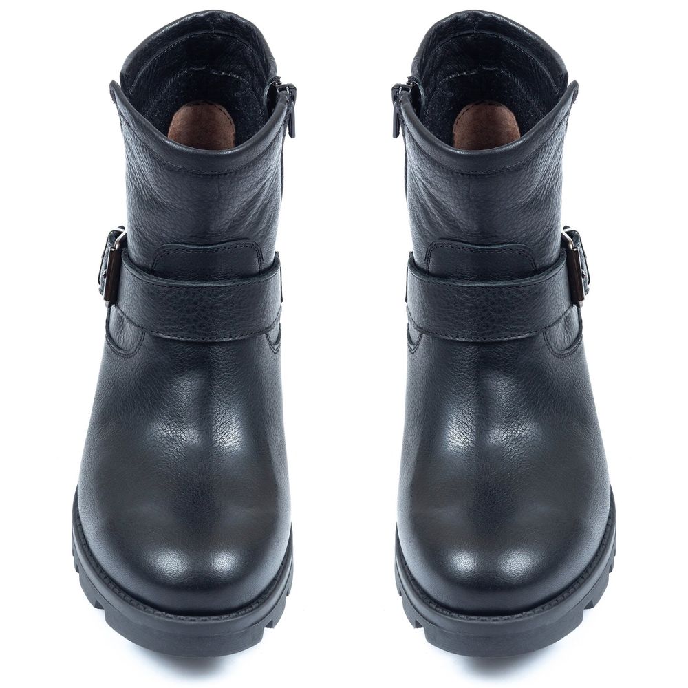 Ботинки черные из натуральной кожи на байке 5216-1, 36, 23.5 см