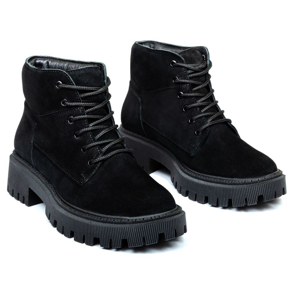 Ботинки черные замшевые на байке 5253-1-Z, 36, 23 см