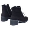 Ботинки черные из натурального нубука на устойчивом каблуке 6 см на байке 5163-1-N, 39, 25.5 см