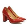 Туфлі червоні з еколаку на стійкому каблуку 9.5 см гостроносі з м'якою устілкою