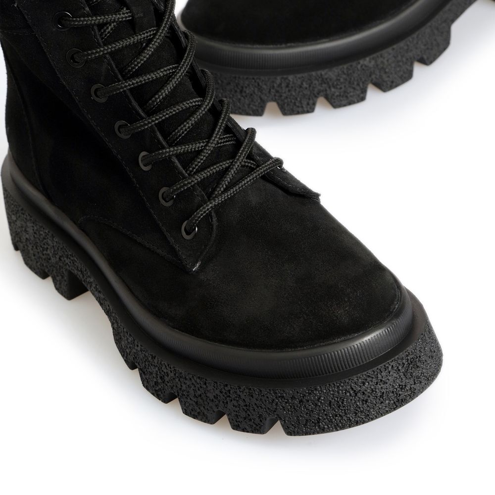 Ботинки черные замшевые на меху Sofy 6445-1-Z, 36, 23.5 см