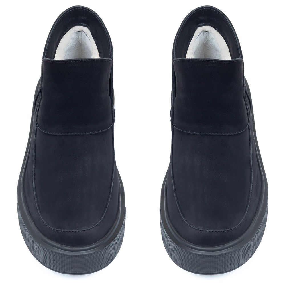Ботинки черные из натурального нубука на меху 6370-1-N, 37, 23.5 см