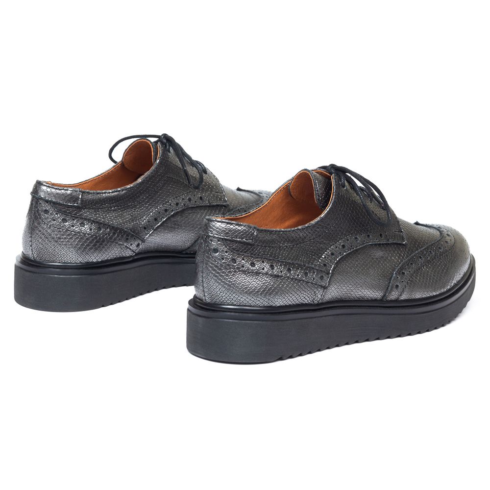 Туфли черные кожаные на шнуровке 0009-1