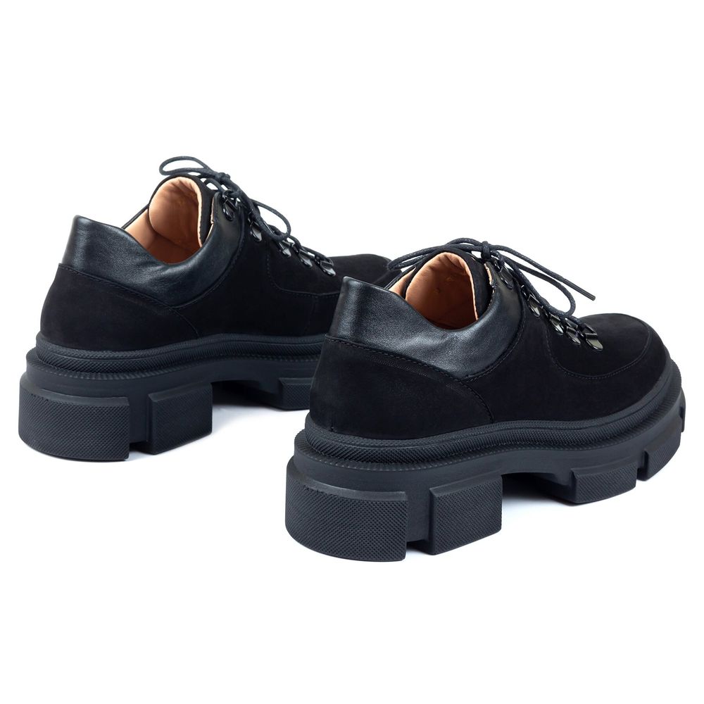 Туфли черные из натурального нубука с мягкой стелькой