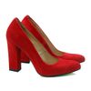 Туфли красные из натуральной замши на устойчивом каблуке 9.5 см с мягкой стелькой