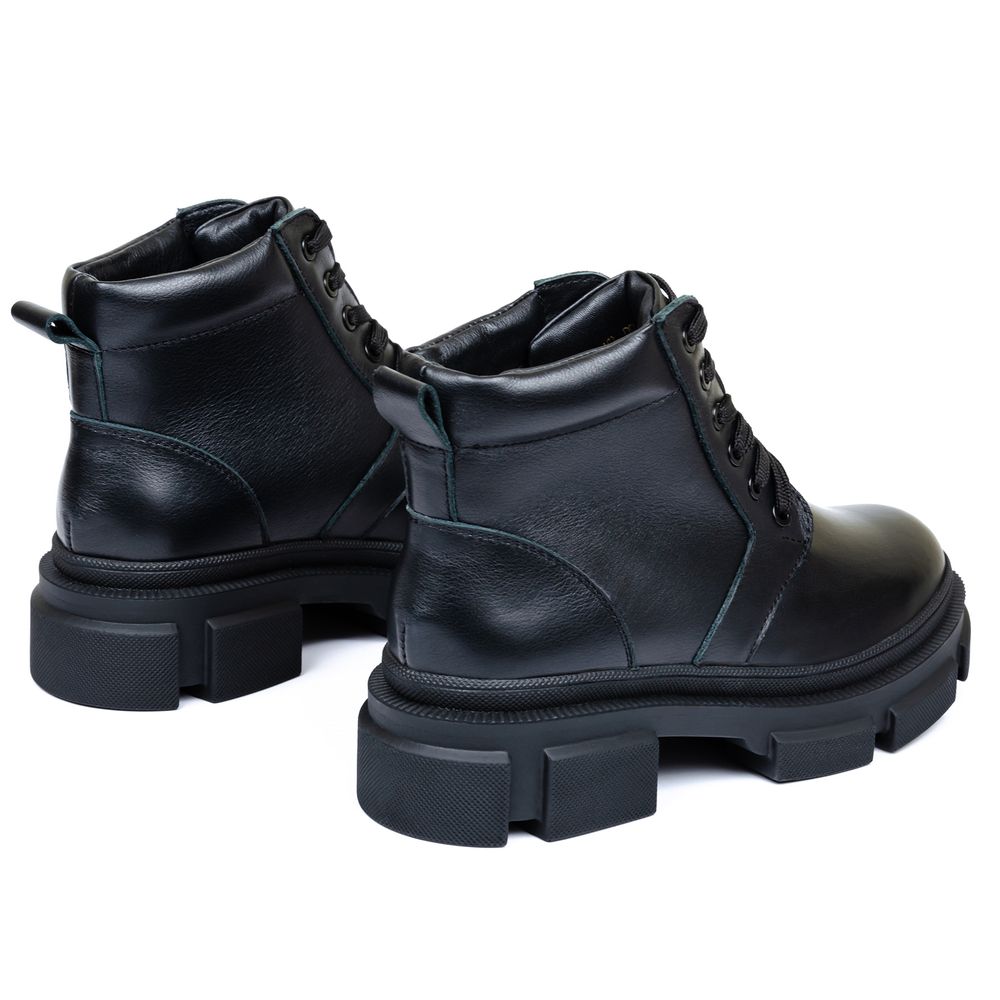 Ботинки черные кожаные на меху 6416-1, Черный, 41, 26 см
