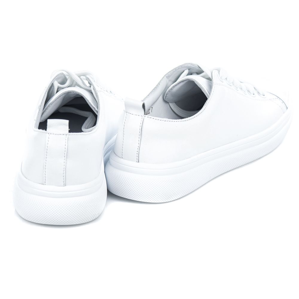 Белые кожаные кеды с лакированным отрезным носком Zoya 2154-8-L