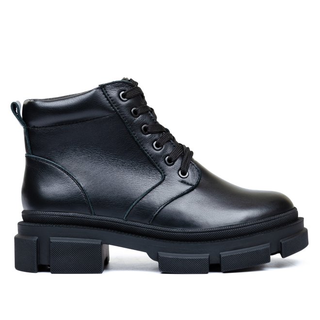 Ботинки черные кожаные на меху 6416-1, 41, 26 см