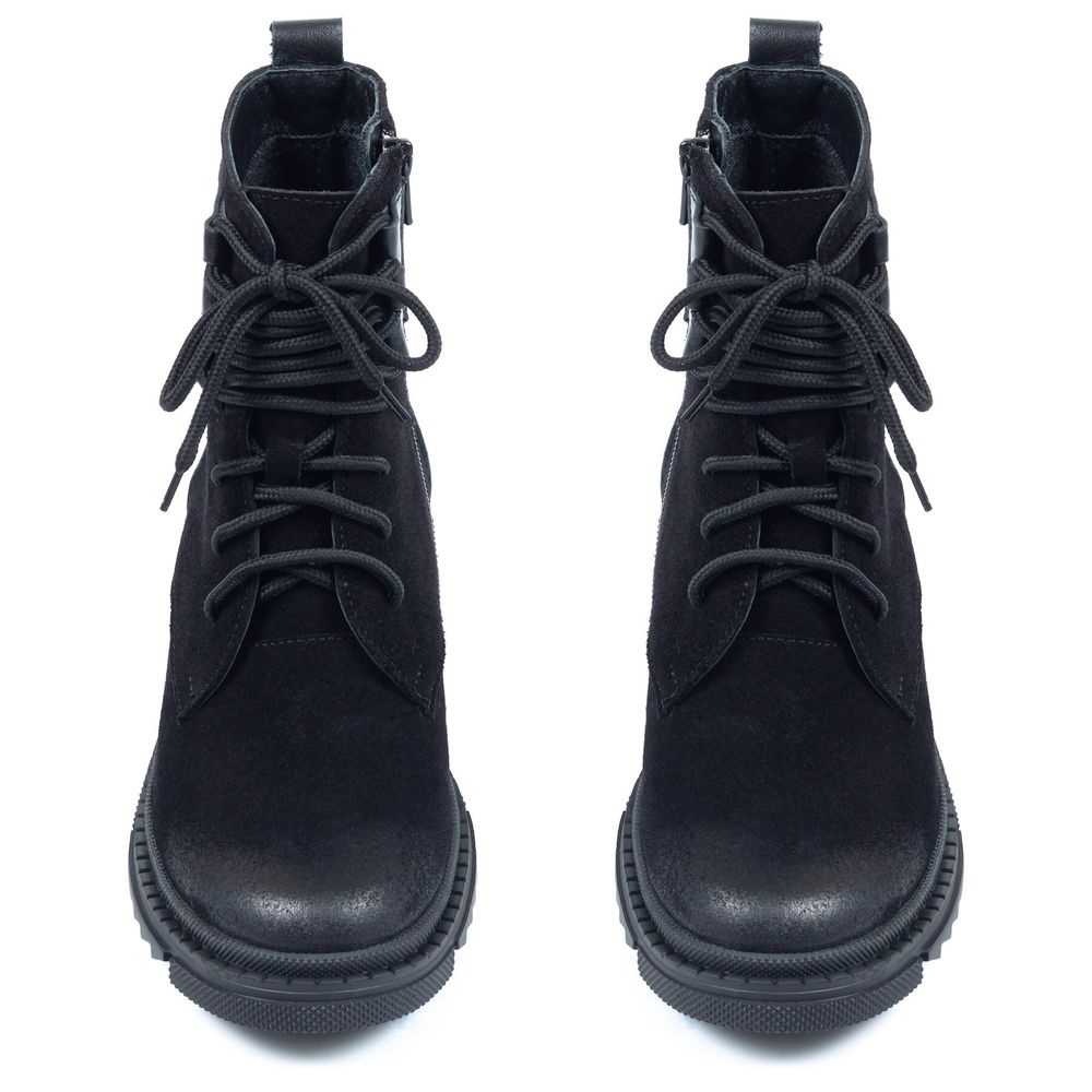 Ботинки черные из натуральной замши на байке 5155-1-Z, 36, 23 см