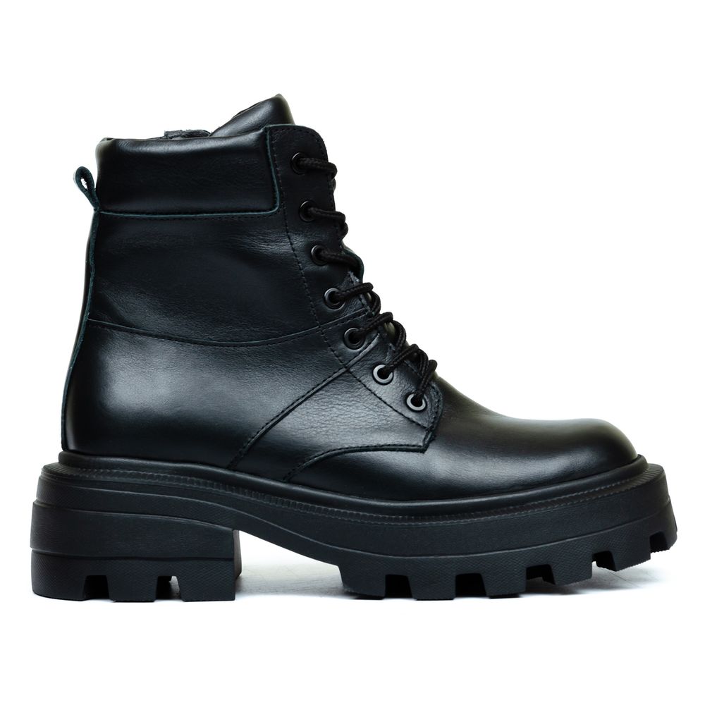 Ботинки черные кожаные на байке 5273-1, 41, 26 см
