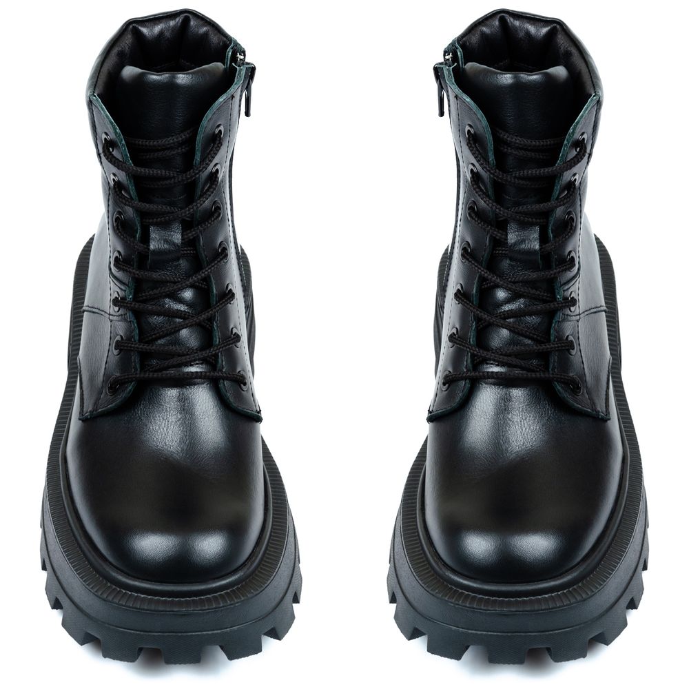 Ботинки черные кожаные на байке 5273-1, 36, 23 см