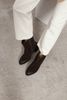 Ботинки коричневые из натуральной замши на каблуке 3 см на кожаной подкладке 4145-2-Z, 36, 23.5 см