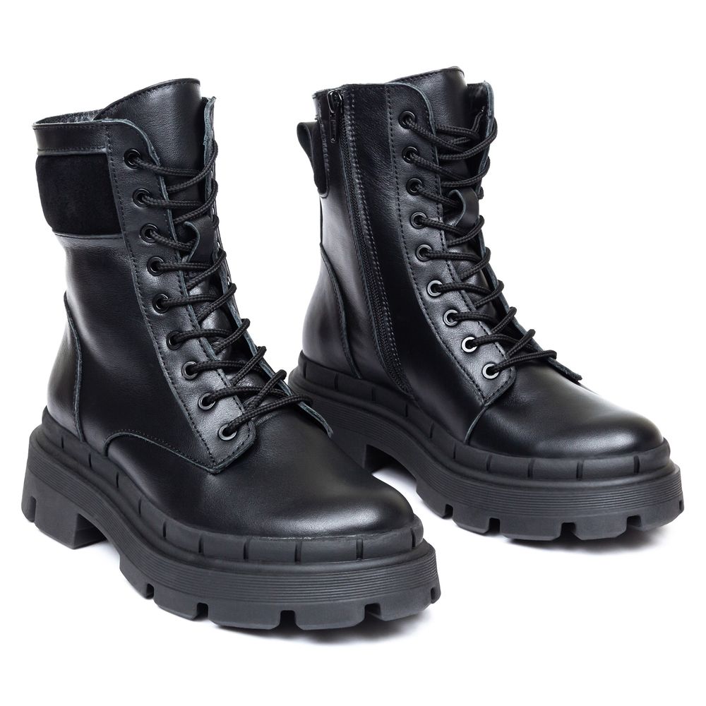Ботинки черные кожаные на байке 5237-1, 41, 26 см