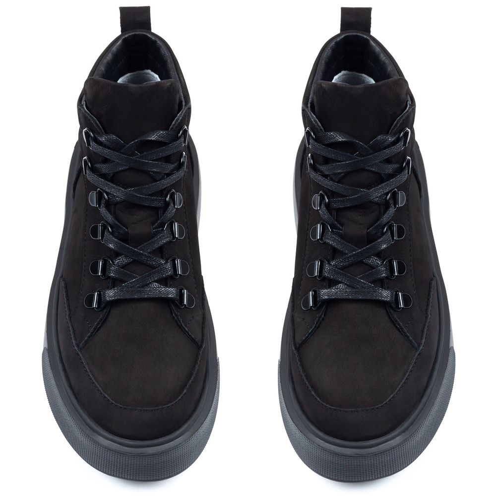 Ботинки черные нубуковые на байке 5238-1-N, 36, 23.5 см