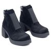 Ботинки черные из натуральной замши на каблуке 5 см на байке 5172-1-Z, 36, 23.5 см