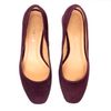 Туфли бордовые из натуральной замши на каблуке трапеция 4 см с мягкой стелькой