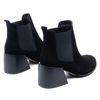 Ботинки черные из натуральной замши на каблуке 6 см на кожаной подкладке 4143-1-Z, 38, 25 см