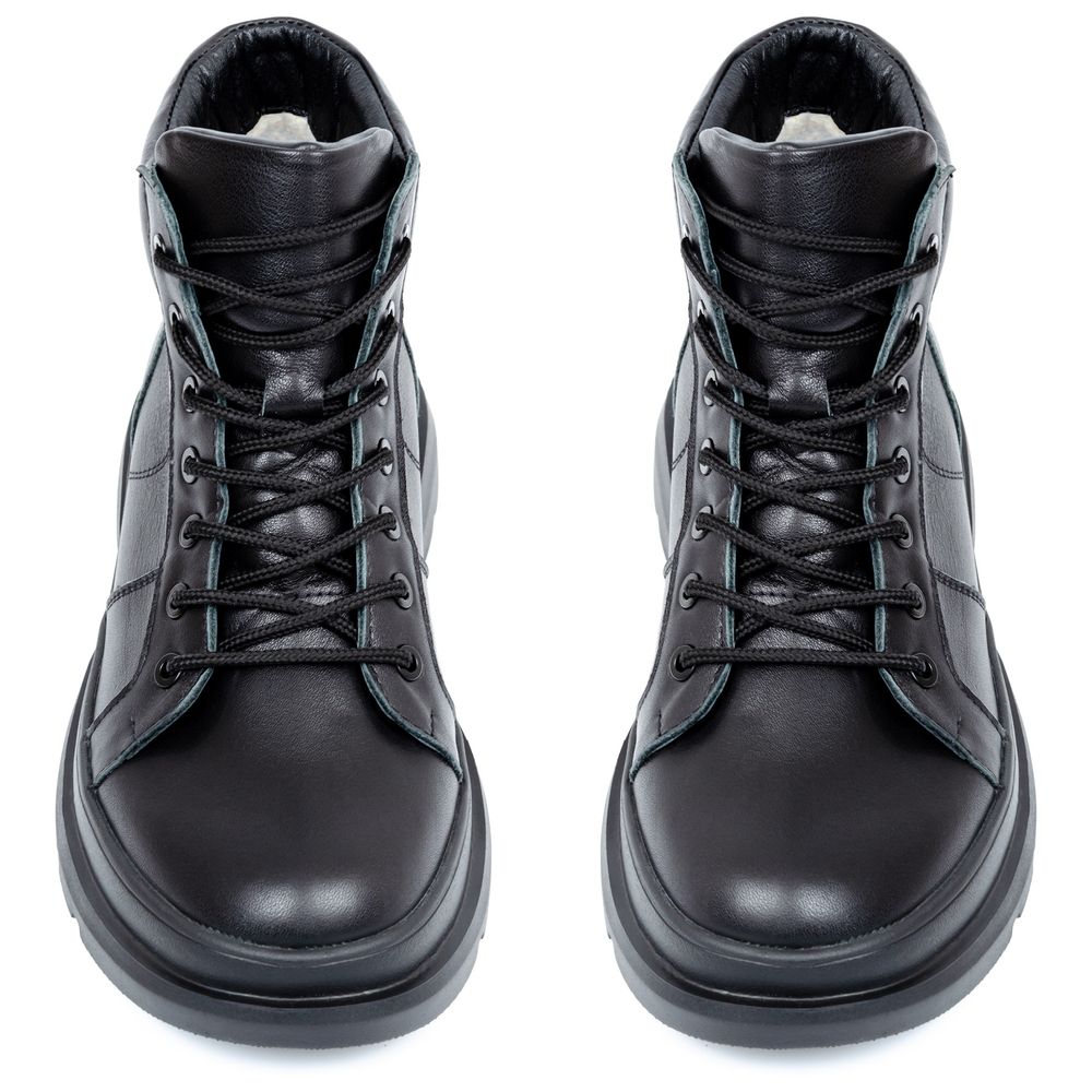 Ботинки черные кожаные на меху 6443-1, 36, 23 см