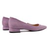 Туфлі фіолетові з натуральної замші на стійкому каблуку 3 см гостроносі з м'якою устілкою