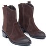 Ботинки коричневые из натуральной замши на каблуке 3 см на кожаной подкладке 4145-2-Z, 40, 26 см