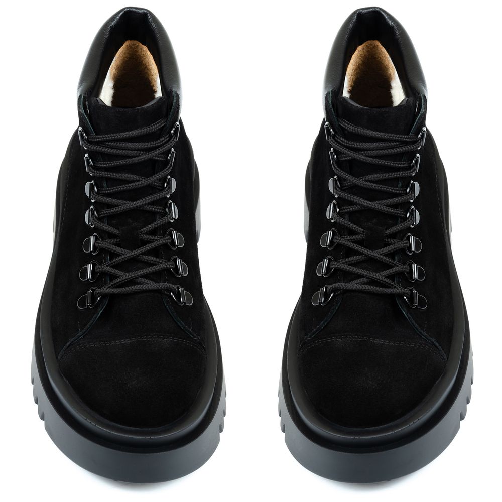 Ботинки черные замшевые на меху 6415-1-Z, 41, 26 см