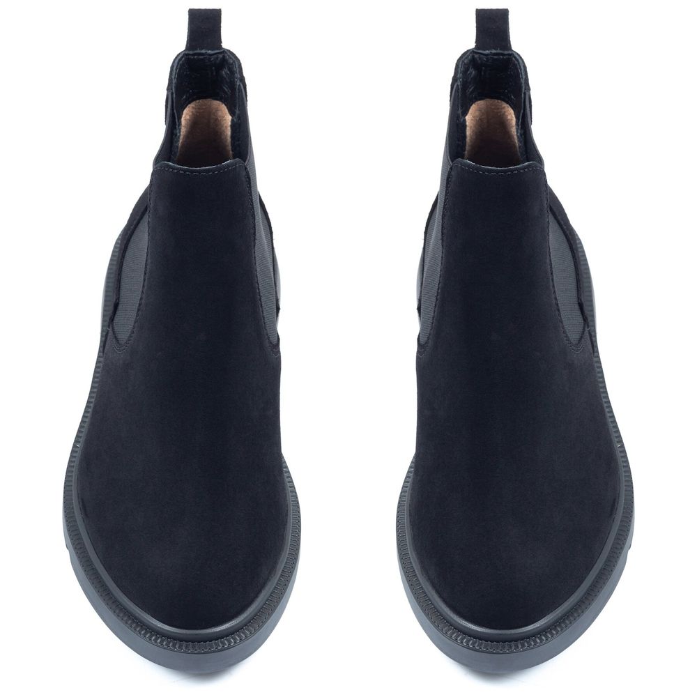 Ботинки черные из натуральной замши на байке Chelsea 5181-1-Z, 36, 23.5 см