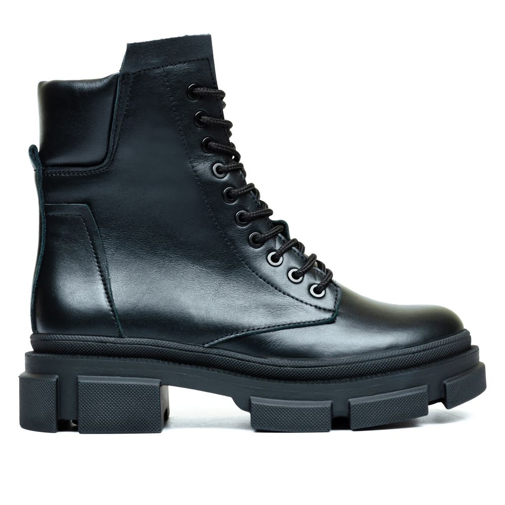 Ботинки черные кожаные на байке 5275-1, 38, 24.5 см