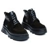 Ботинки черные нубуковые и кожаные на байке 5282-1-N, 39, 25 см
