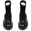 Ботинки черные нубуковые и кожаные на меху 6442-1-N, 38, 24.5 см
