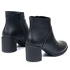 Ботинки черные из натуральной кожи на устойчивом каблуке 6 см на байке 5184-1, 36, 24 см