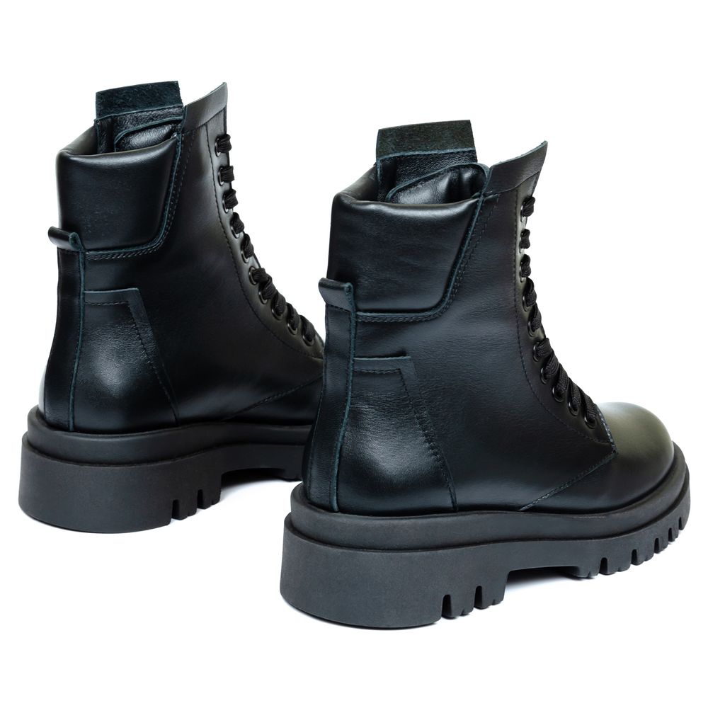 Ботинки черные кожаные на меху 6409-1, 37, 23.5 см