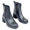 Ботинки черные из натуральной кожи на устойчивом каблуке 4 см на байке 5191-1, 41, 27 см