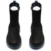 Ботинки черные нубуковые и кожаные на меху 6432-1-N, 36, 23 см