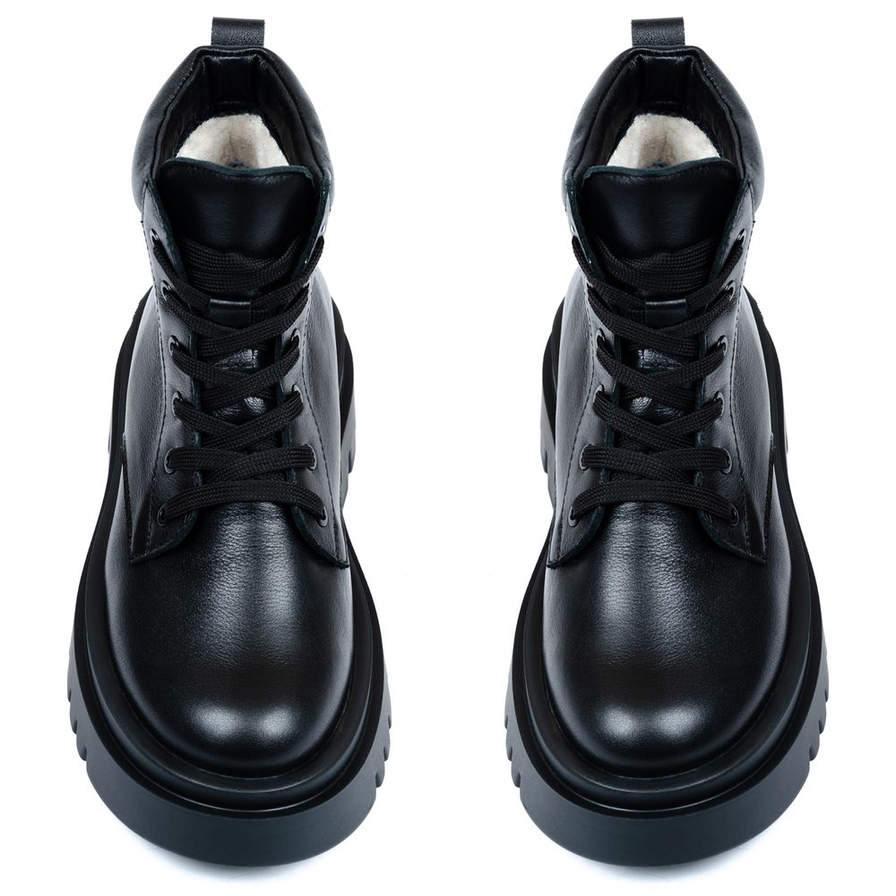 Ботинки черные кожаные на меху 6410-1, 36, 23 см