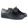 Туфли черные из натуральной кожи на устойчивой танкетке 4 см с мягкой стелькой