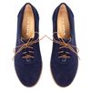 Туфли синие из натуральной замши с мягкой стелькой на шнурках