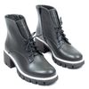 Ботинки темно-серые из натуральной кожи на каблуке 6 см на байке 5213-4, 38, 24.5 см